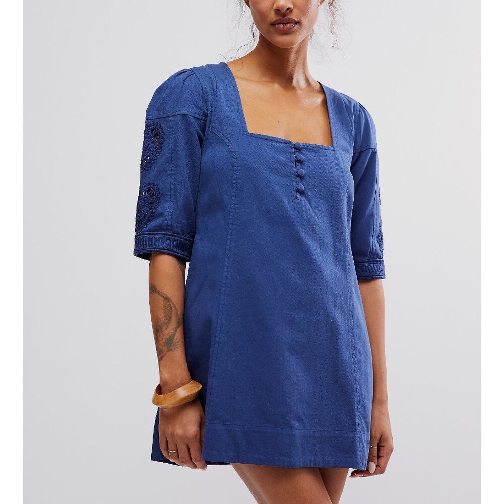 NWT Free People Indigo Blue Mini Dress